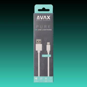 AVAX CB-124W PURE USB A-Lightning 2m kábel 2.1A, fehér kép