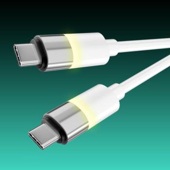 AVAX CB316 GLOWY 60W USB-C gyorstöltő kábel 1m, fehér kép