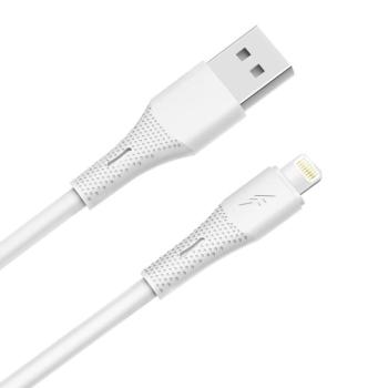 AVAX CB3304 USB-A – Lightning szilikon töltőkábel, 1.5 m, fehér kép