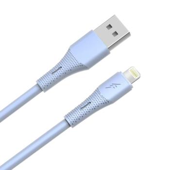 AVAX CB3305 USB-A – Lightning szilikon töltőkábel, 1.5 m, világoskék kép