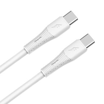 AVAX CB3307 60W USB-C gyorstöltő szilikon kábel, 1.5 m, fehér kép