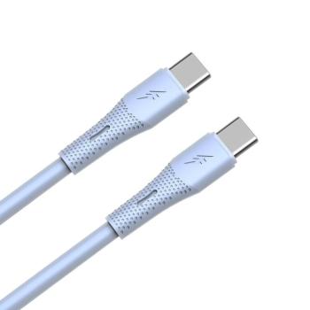AVAX CB3308 60W USB-C gyorstöltő szilikon kábel, 1.5 m, világoskék kép