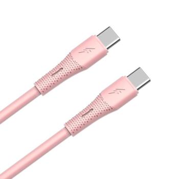 AVAX CB3309 60W USB-C gyorstöltő szilikon kábel, 1.5 m, rózsaszín kép