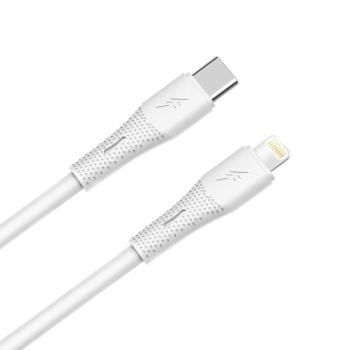AVAX CB3310 27W USB-C – Lightning gyorstöltő szilikon kábel, 1.5 m, fehér kép