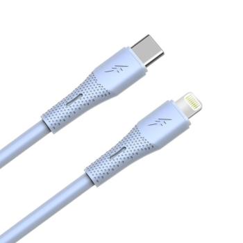 AVAX CB3311 27W USB-C – Lightning gyorstöltő szilikon kábel, 1.5 m, világoskék kép