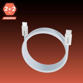 AVAX CB610LB MAGNETY 100W USB C mágneses gyorstöltő kábel, fonott 1m, világoskék kép