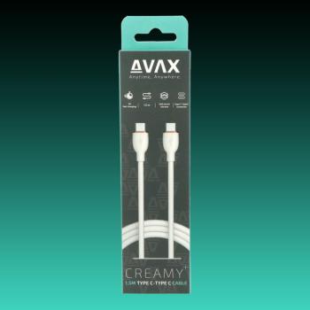 AVAX CB622 CREAMY+ Type C-Type C 60W, 1.5m gyorstöltő kábel, fehér-roséarany kép
