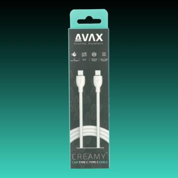 AVAX CB623 CREAMY+ Type C-Type C 60W, 1.5m gyorstöltő kábel, fehér-ezüst kép