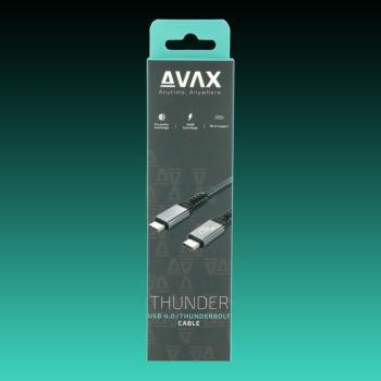AVAX CB902 THUNDER 240W/40Gbps USB4.0/Intel Thunderbolt TM 4 1m fonott kábel, viharszürke kép