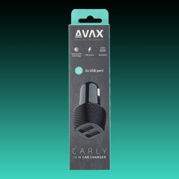 AVAX CC301B CARLY 12W Autós töltő 2x USB A, fekete kép