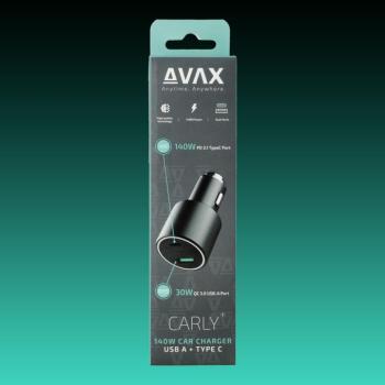 AVAX CC680B CARLY+ 140W Autós töltő USB A+Type C (PD3.1), fekete kép