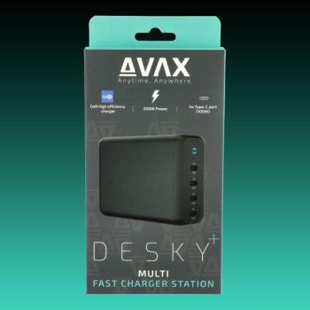 AVAX DC637 DESKY+ 200W GaN gyorstöltő elosztó 4xType C (PD 3.0) kép