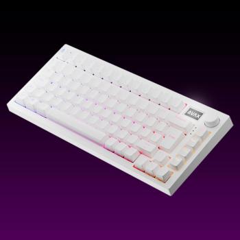 AVAX GM02 PRO Fehér 75% Gasket RGB tri-mode mechanikus billentyűzet Gateron piros switch, Magyar kiosztás kép