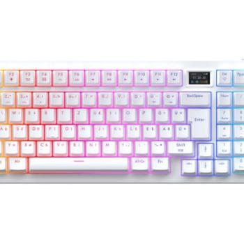 AVAX GM03 PRO Fehér 98% Gasket RGB tri-mode mechanikus billentyűzet Gateron piros switch, Magyar kép
