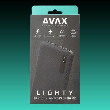 AVAX PB-104B LIGHTY 10.000mAh Type C powerbank,fekete kép