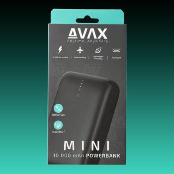 AVAX PB-105B MINI PD/Type C 20W 10.000mAh gyorstöltő powerbank,fekete kép