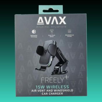 AVAX WH601 Freely+ Vezeték nélküli szellőzőrácsra és szélvédőre rögzíthető autós töltő, 15W kép