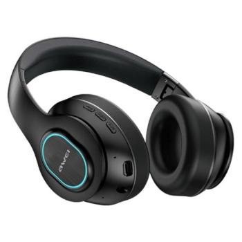AWEI A100BL bluetooth fejhallgató SZTEREO (v5.0, mikrofon, microSD kártyaolvasó, összehajtható, LED fény) FEKETE CAT S60, Apple iPhone 7 4.7, Apple iPhone 7 Plus 5.5, Evolveo Strongphone Q5, Bla kép