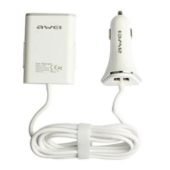 AWEI autós töltő C-400 9,6A 4xUSB nagysebességű fehér kép