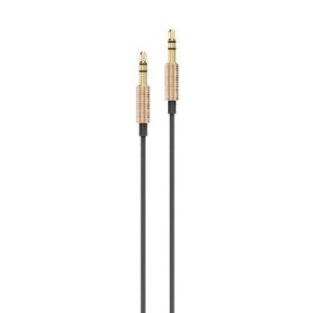 AWEI AUX-001 audió kábel 3.5mm jack - 3.5mm jack - fekete-arany színű kép