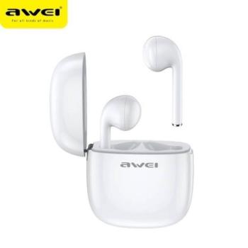 AWEI Bluetooth fülhallgató 5.0 T28 TWS + dokkolóállomás fehér kép