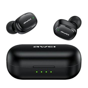 AWEI Bluetooth fülhallgató 5.1 T13 Pro TWS + dokkolóállomás fekete kép