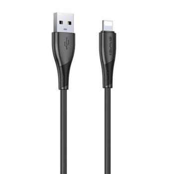 AWEI CL-182L adatkábel (USB - lightning, 2.4A, 100cm) FEKETE kép