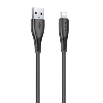 AWEI CL-182L USB-A - Lightning kábel 2.4A 1m - fekete kép