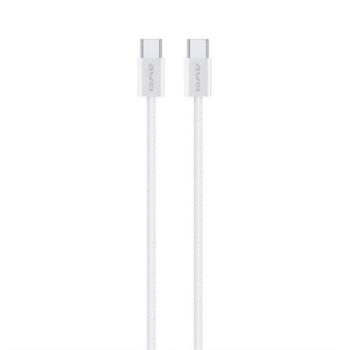 AWEI CL-219T adatkábel (Type-C - Type-C, 60W, 100cm, gyorstöltő, cipőfűző) FEHÉR kép
