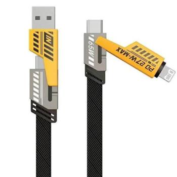 AWEI CL-226 USB-A/Type-C - Lightning/Type-C kábel 1.2m 65W - fekete kép