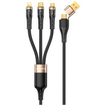 AWEI CL-228 USB-A/Type-C - Type-C/Lightning/micro USB kábel 100W 1.5m - fekete kép
