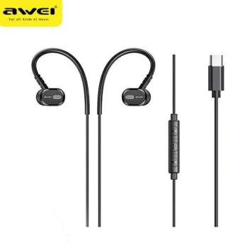 AWEI fülhallgató sztereó TC-6 USB-C fekete kép