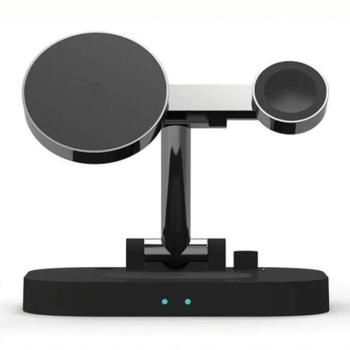 AWEI indukciós töltő 4w1 W22 15W gyors töltés fekete kép