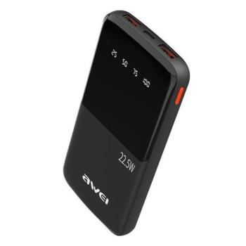 AWEI P10K PowerBank 10000 mAh 22.5W - fekete kép