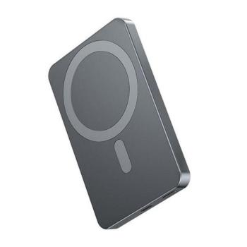 AWEI P112K vésztöltő Type-C aljzat (5000mAh, 20W, wireless, MagSafe, PD gyorstöltő) SZÜRKE kép