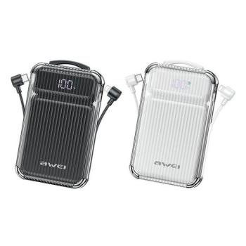 AWEI P89K PowerBank 10000mAh 38.5W + kábel PD/Lightning - fekete kép