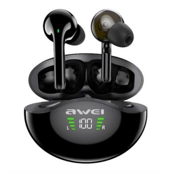 AWEI T12P bluetooth fülhallgató SZTEREO (v5.1, TWS, aktív zajszűrő, vízálló, LED kijelző + töltőtok) FEKETE CAT S60, Apple iPhone 7 4.7, Apple iPhone 7 Plus 5.5, Evolveo Strongphone Q5, Bla kép