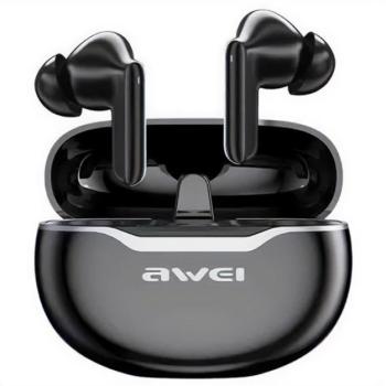 AWEI T50 PRO bluetooth fülhallgató SZTEREO (v5.3, TWS, mikrofon, zajszűrő + töltőtok) FEKETE kép