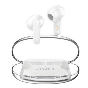 AWEI T85 bluetooth fülhallgató SZTEREO (v5.3, TWS, mikrofon, zajszűrő + töltőtok) FEHÉR kép