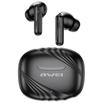 AWEI TA6 bluetooth fülhallgató SZTEREO (v5.4, TWS, aktív zajszűrő, mikrofon + töltőtok) FEKETE kép