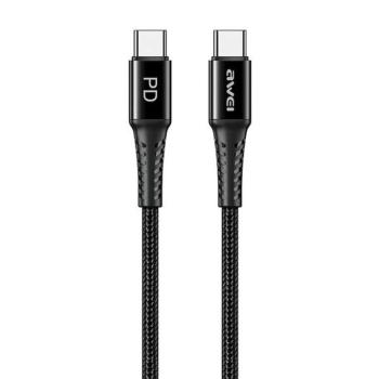 AWEI USB-C-ről USB-C 60W-os kábel CL-111T fekete kép
