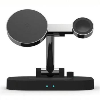 AWEI W22 4in1 indukciós töltő, 15W, fekete kép