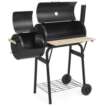 Barbecue kerti grillsütő és smoker, faszenes, 2in1 kép