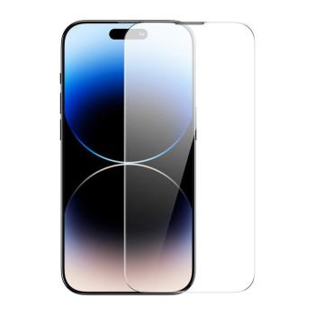 Baseus 2x edzett üvegből álló készlet iPhone 14 Pro Max teljes képernyős hangszóró védelemmel 0,3 mm + rögzítőkeret fólia kép