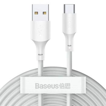 Baseus 2x szett USB Type-c kábel gyors töltés Power Delivery Quick Charge 40 W 5 A 1,5 m fehér (TZCATZJ-02) kép