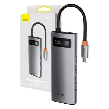 Baseus 5 az 1-ben hub USB-C - 3x USB-A 3.0 + HDMI + USB-C, PD kép