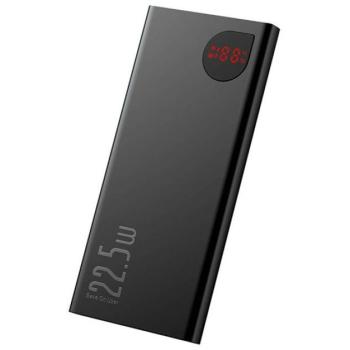 Baseus Adam Metal Power bank / külső akkumulátor, 10000mAh, 2xUSB, USB-C, 22,5W, fekete kép