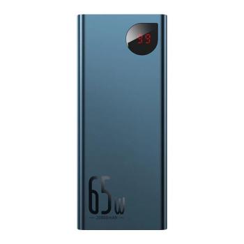 Baseus Adaman 2xUSB-A - USB-C - USB-A power bank, 20000mAh, 65W, QC 4.0, PD, kék kép