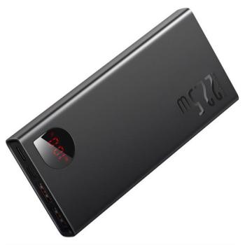 BASEUS ADAMAN METAL vésztöltő 2 USB aljzat / Type-C aljzat (10000 mAh, 22,5W, PD gyorstöltés támogatás, LED) FEKETE CAT S60, Apple iPhone 7 4.7, Apple iPhone 7 Plus 5.5, Evolveo Strongphone Q5, kép