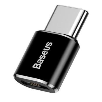 BASEUS adapter (microUSB - Type-C, 2.4A, töltés, adatátvitel, OTG) FEKETE Asus Zenfone 3 5.5 (ZE552KL), Honor 8, Sony Xperia X Compact (F5321), Sony Xperia XZ (F8331), LG V20 (H990), Huawei Nova, B kép